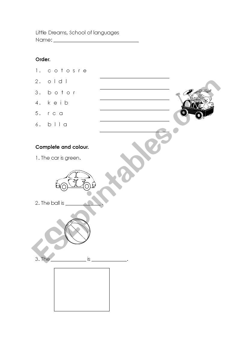 Toys  worksheet