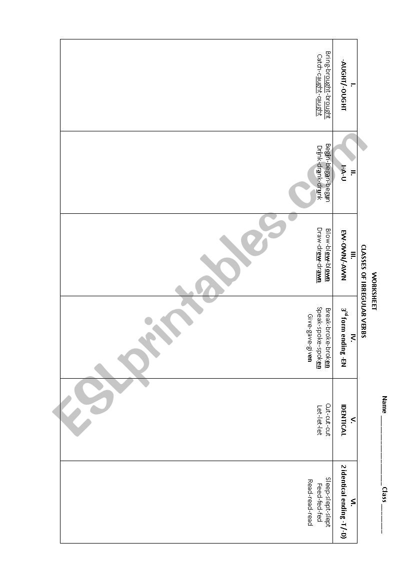 Irregular verbs worksheet worksheet