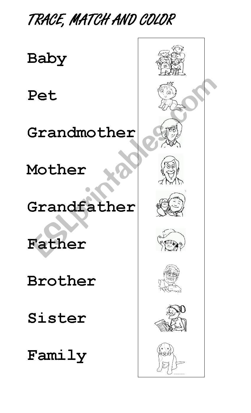 My family worksheet