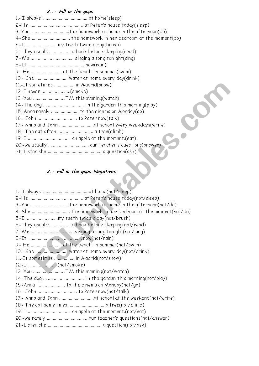 simple present vs present continuous.part II