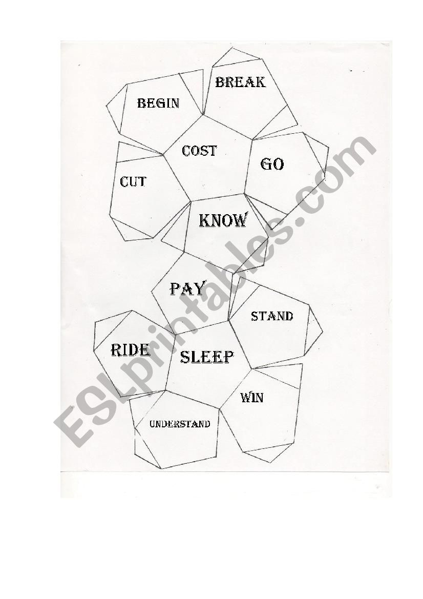 Elementary irregular verbs dice part II