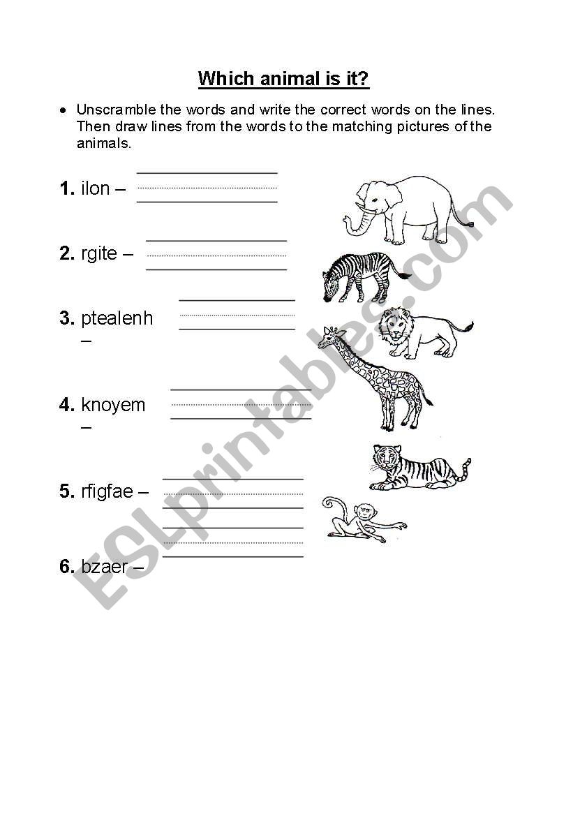 Which animal is it? worksheet