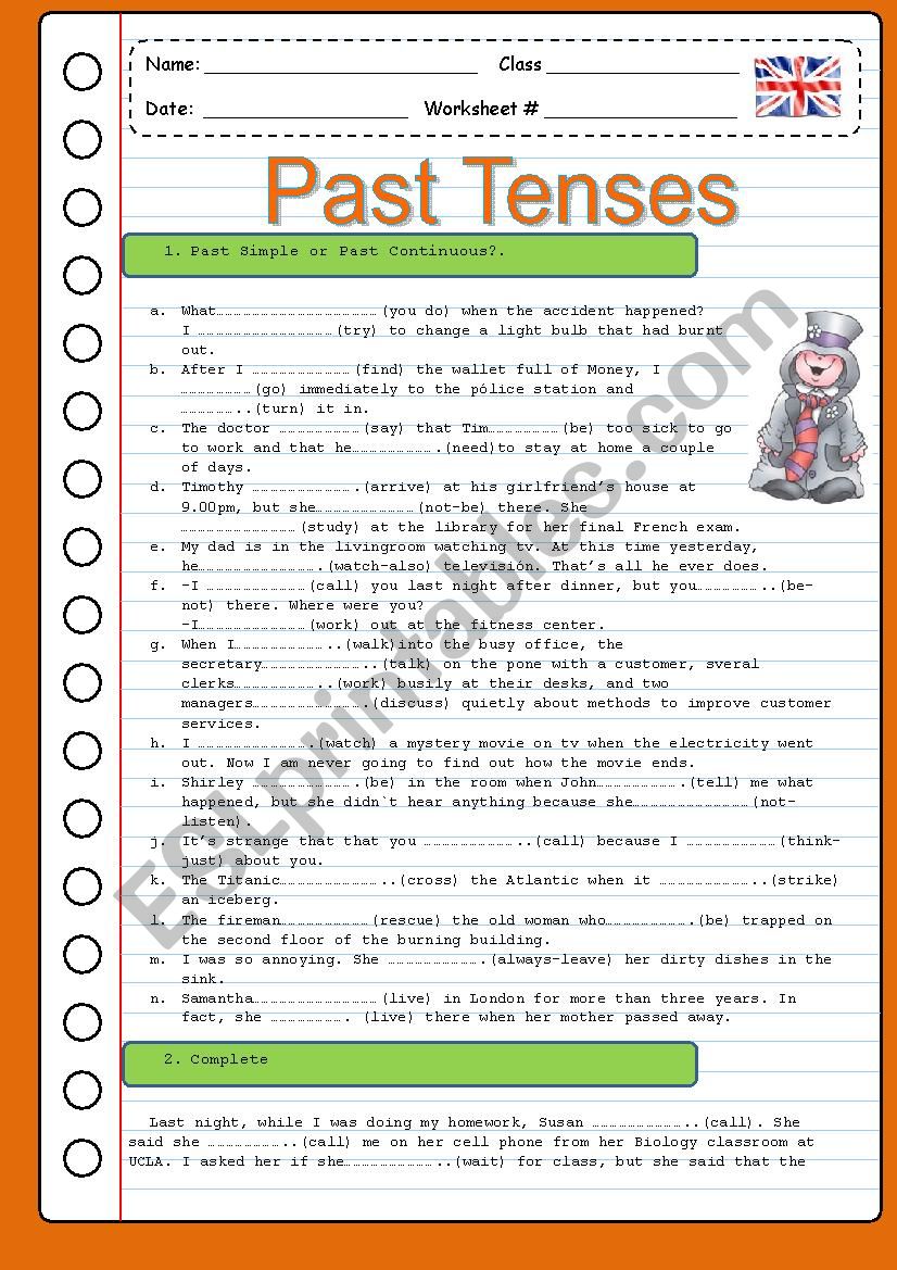 PAST TENSES worksheet