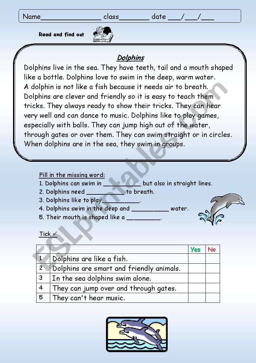 Read and find out worksheet