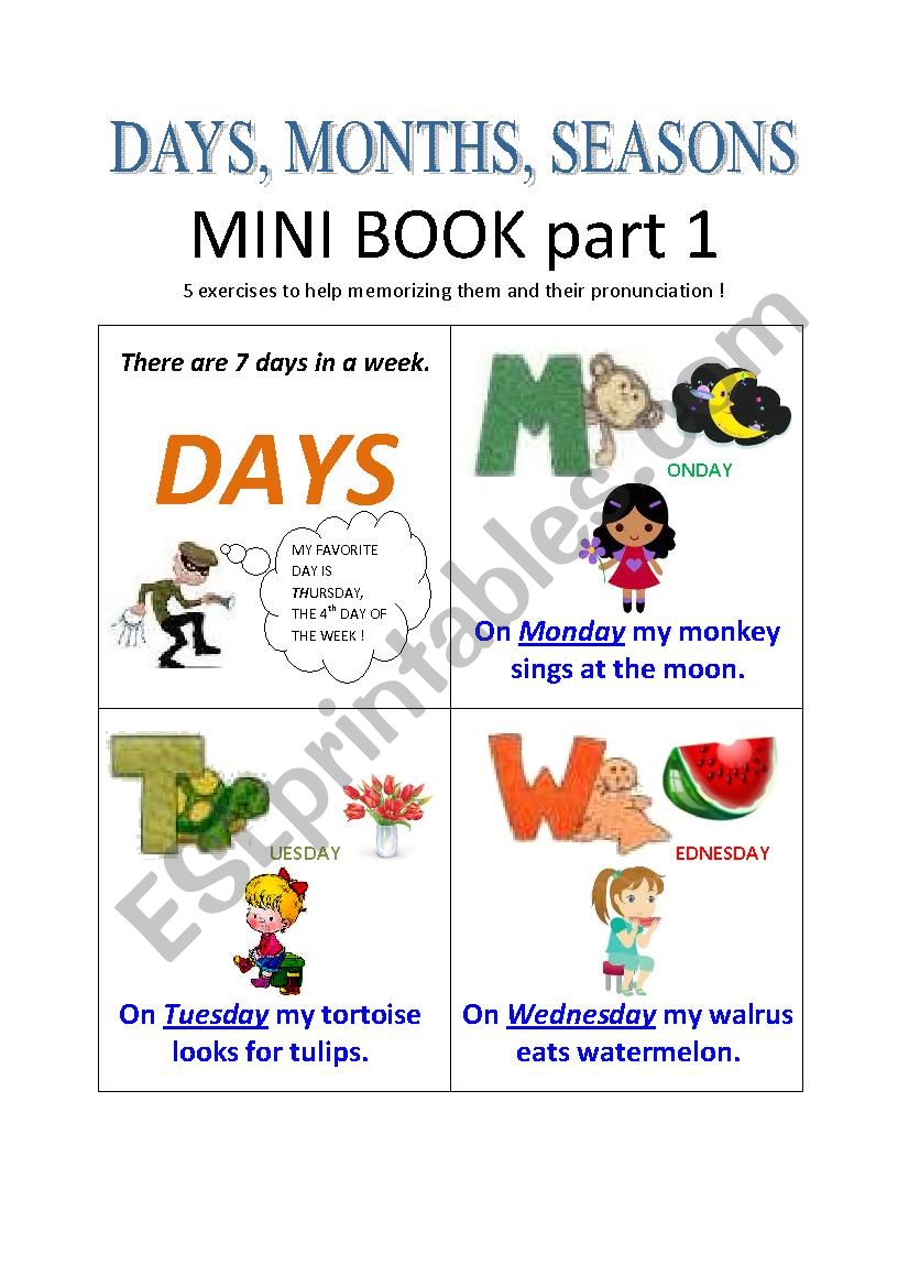 Mini-book part 1 : DAYS + exercises