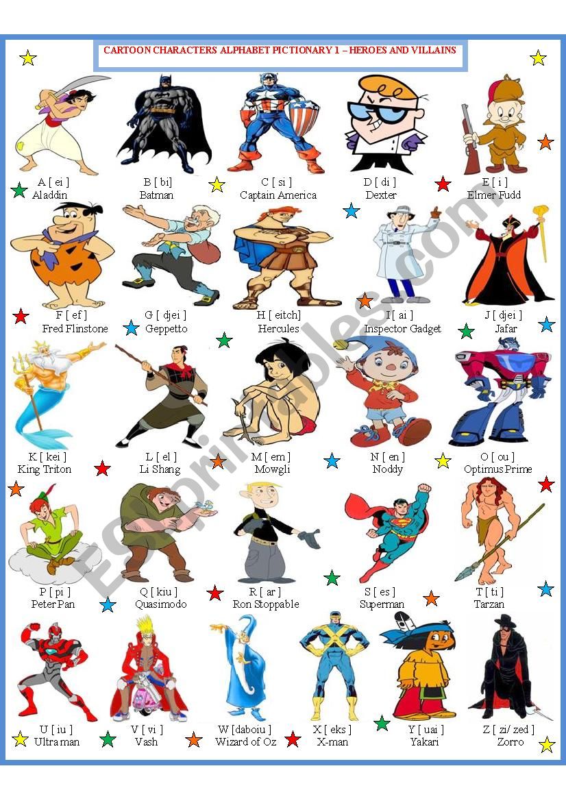 My favourite character. Cartoon characters Worksheets. Проект по английскому языку my favorite character. Cartoon characters Vocabulary. Describe the cartoon character Worksheet.