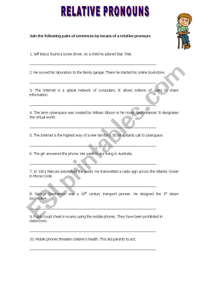 Relative Clauses worksheet