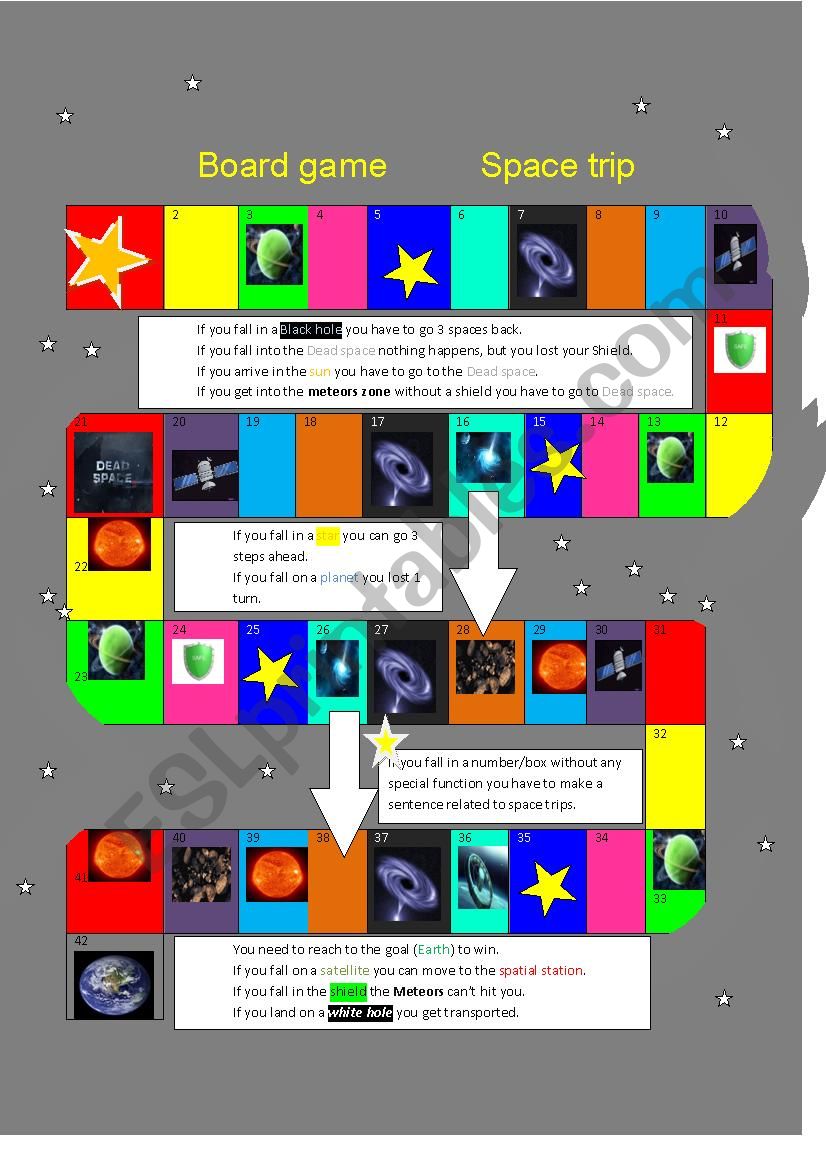 Out of Space - Board Game worksheet