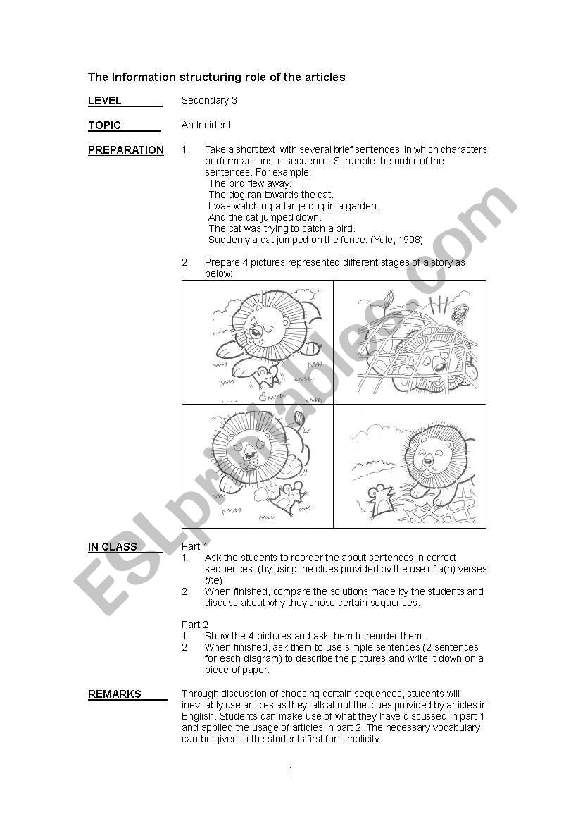 Story telling worksheet