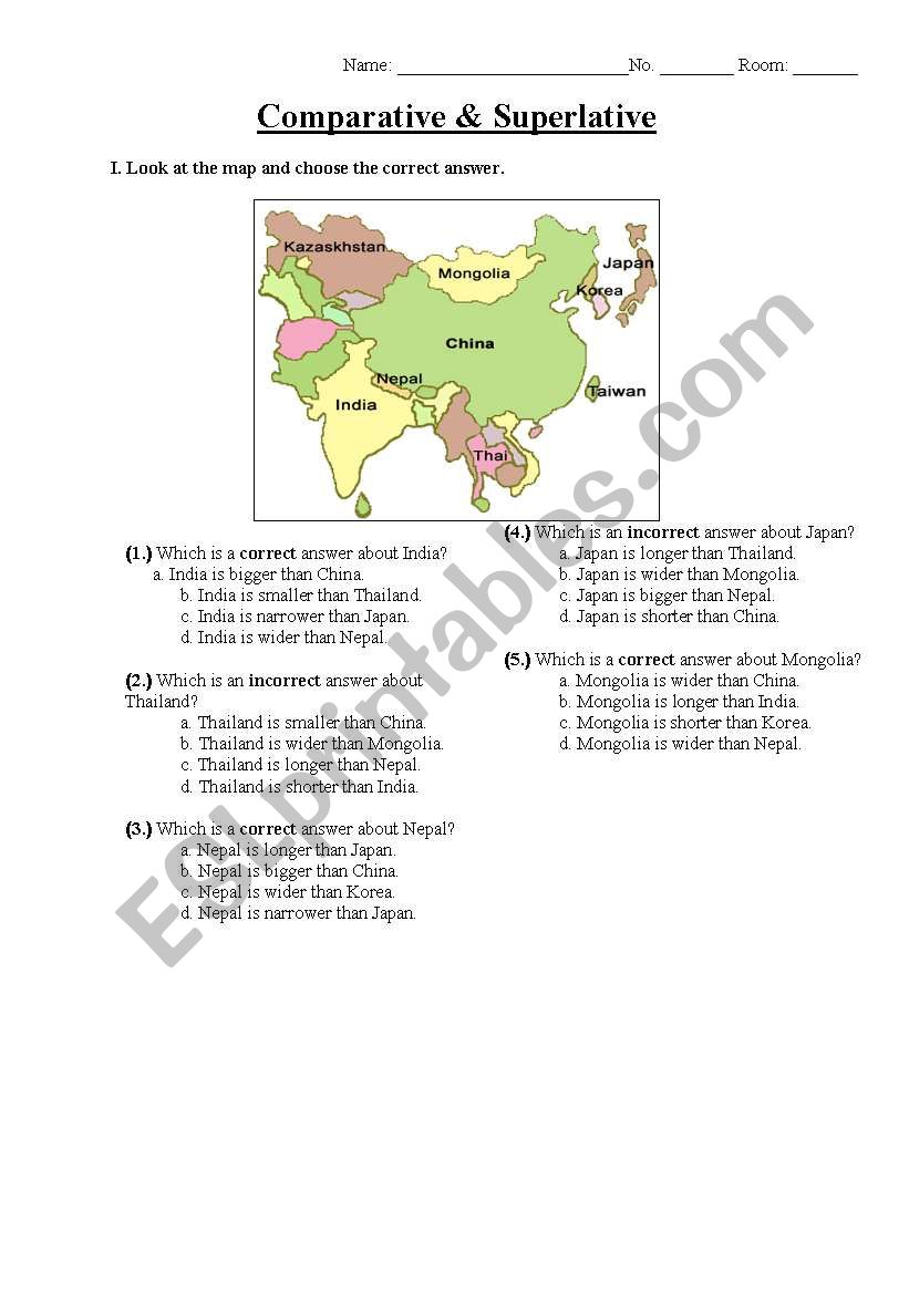 Comparative&Superlative worksheet