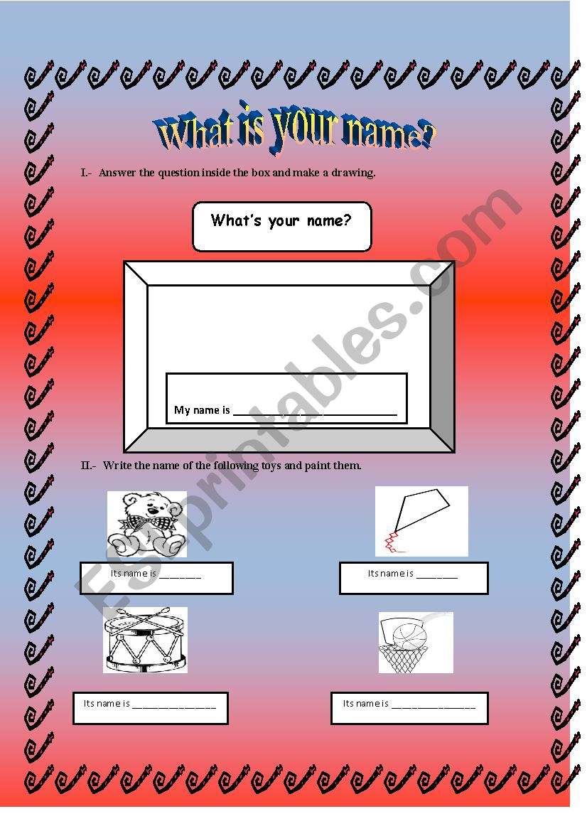 What is your name? worksheet