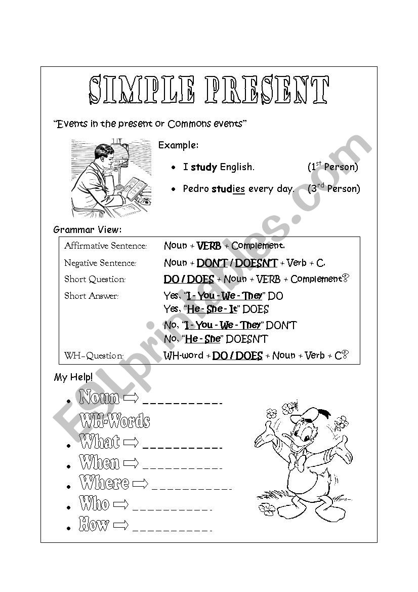 Simple Present - Presentation worksheet