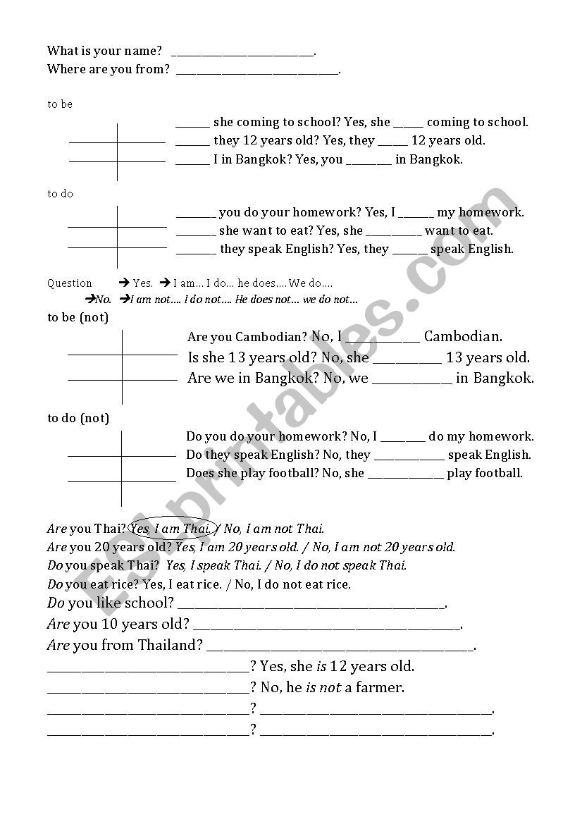 Present simple questions worksheet