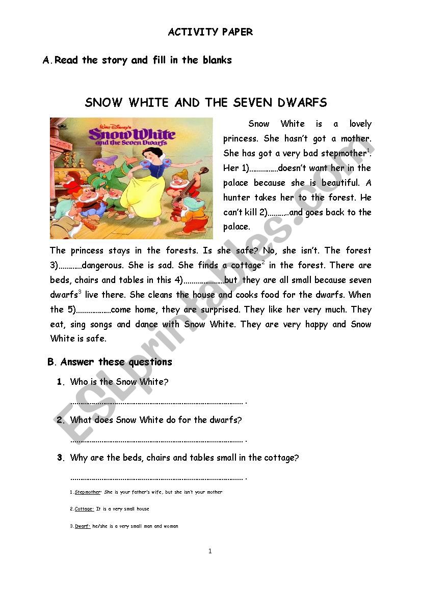 reading worksheet