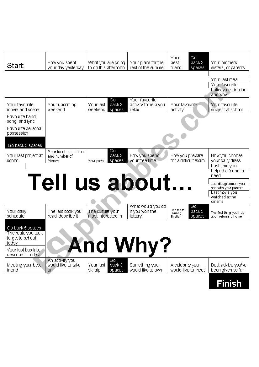 Tell Us About You... worksheet