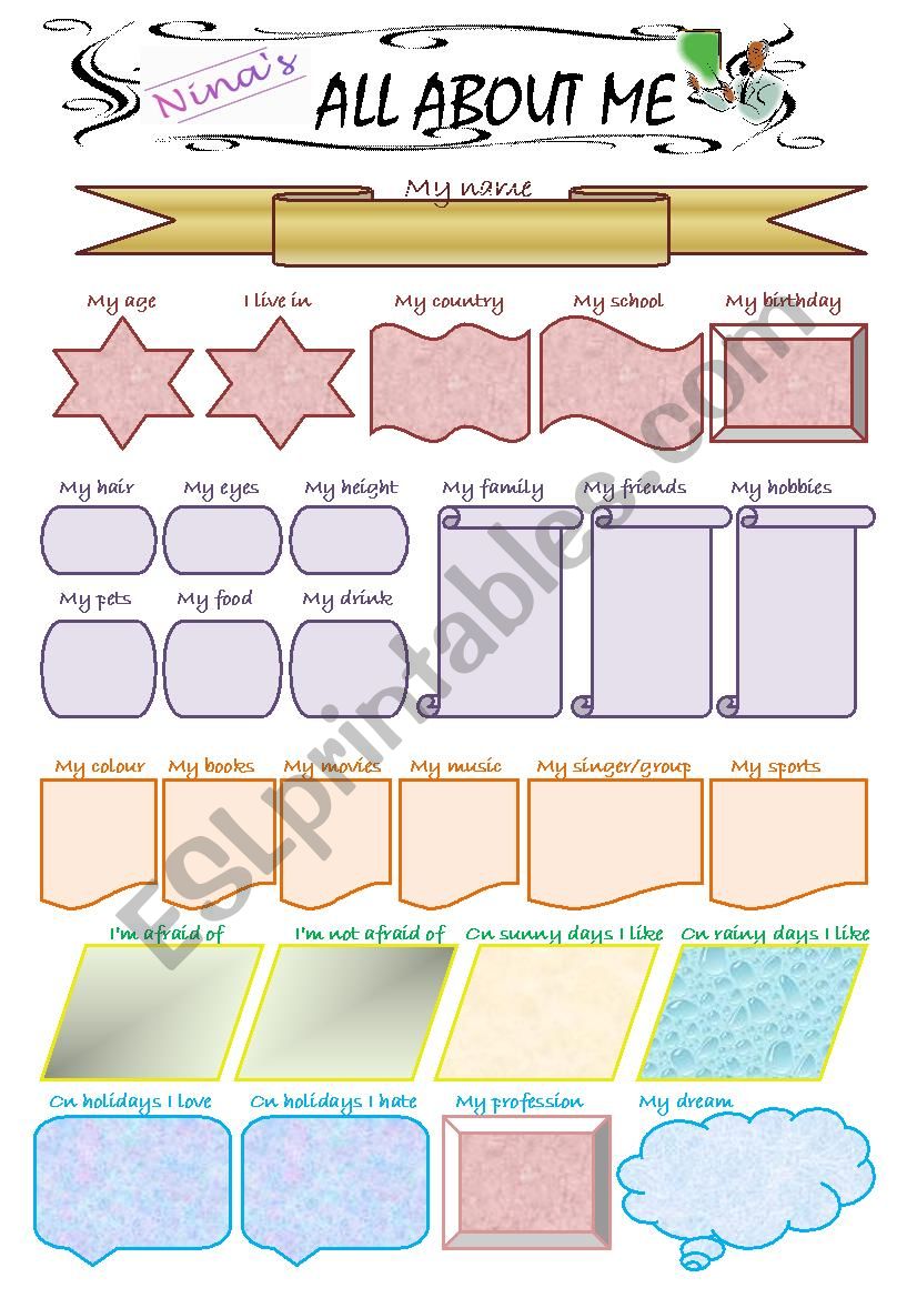 All about me worksheet