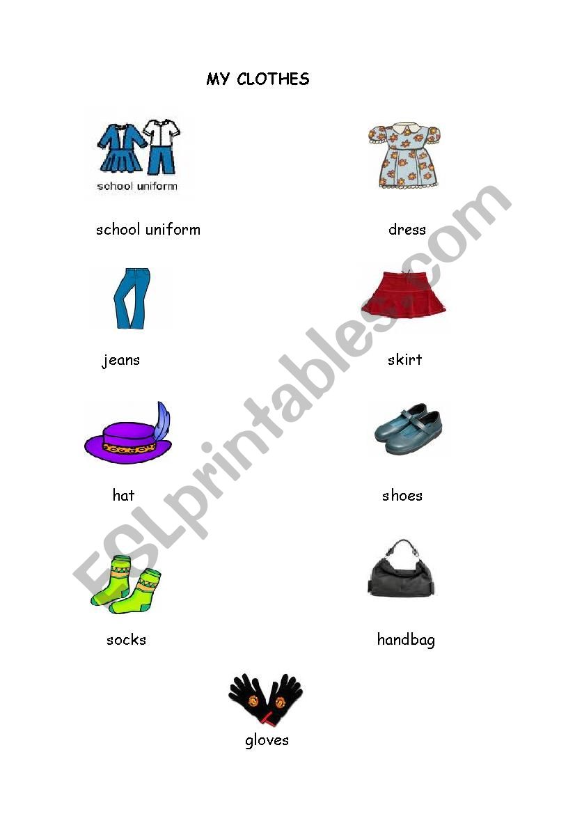 CLOTHES worksheet