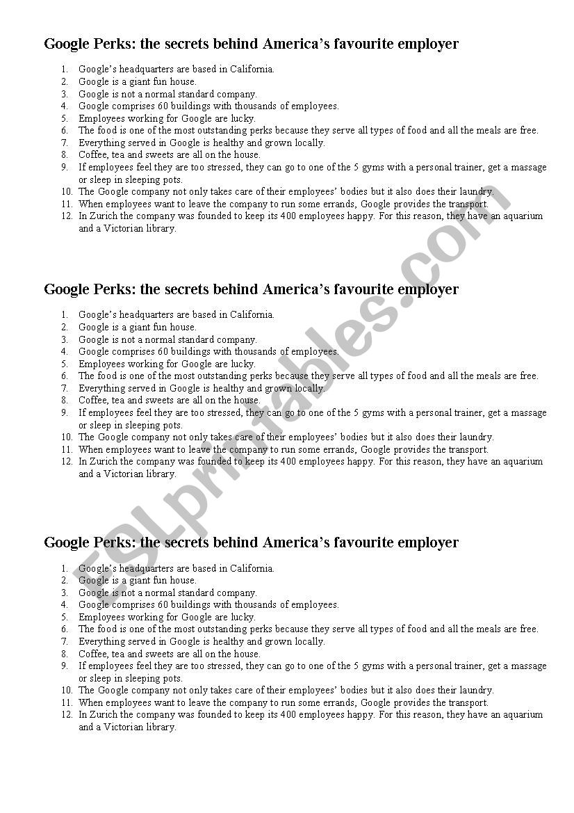 Google perks: The secrets behind Americas favorite employer