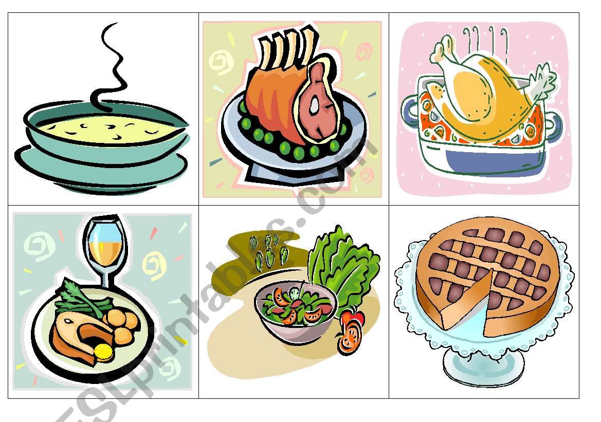 Lunch flash-cards worksheet