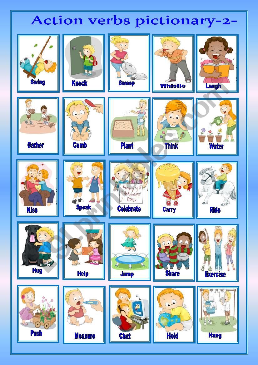 Action verbs pictionary-2- worksheet