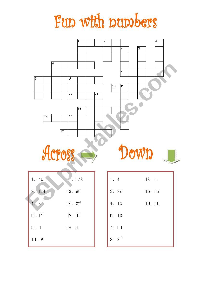 Fun with numbers worksheet