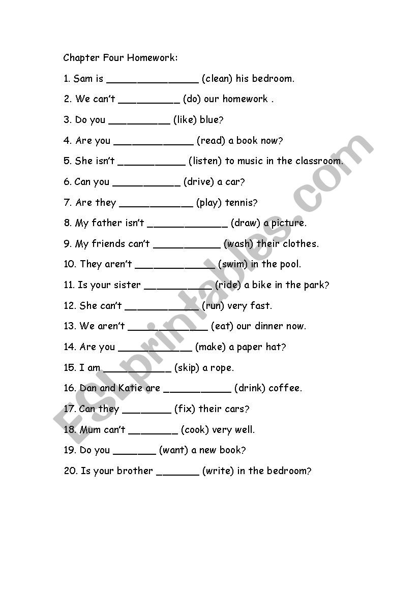 Tense Test worksheet