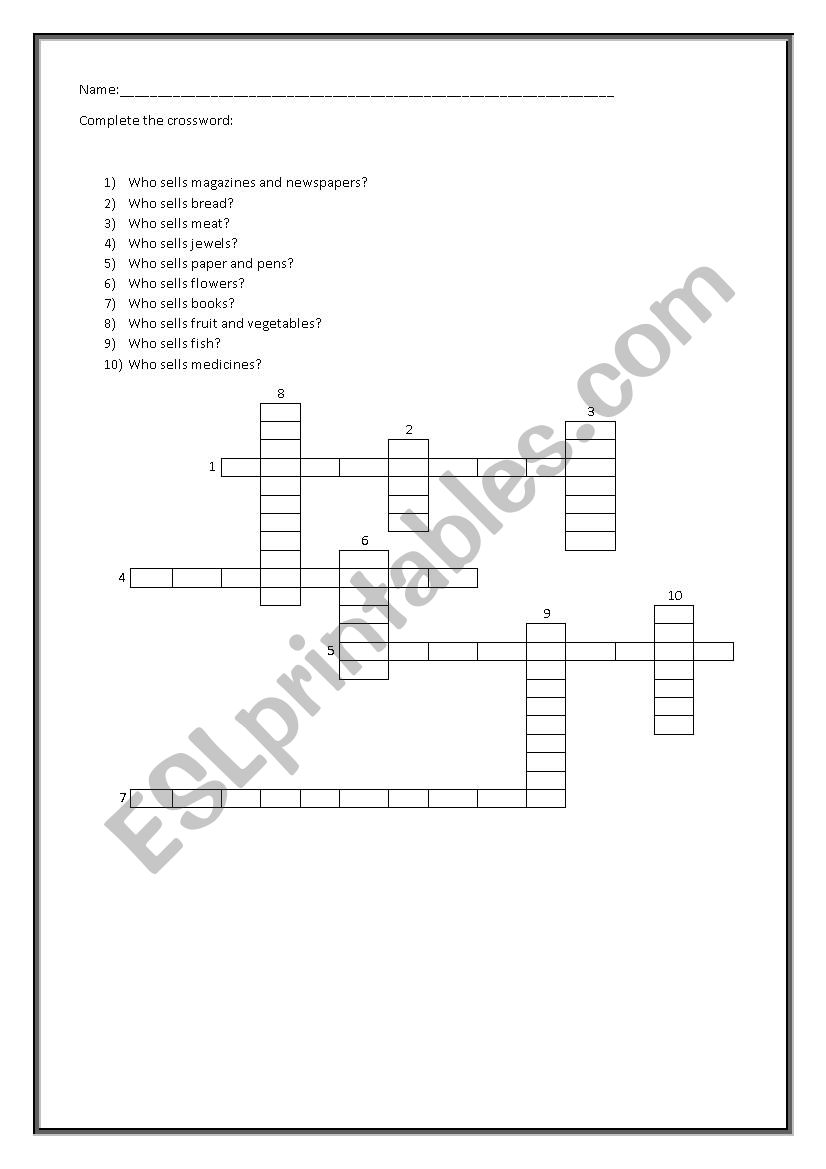 jobs worksheet