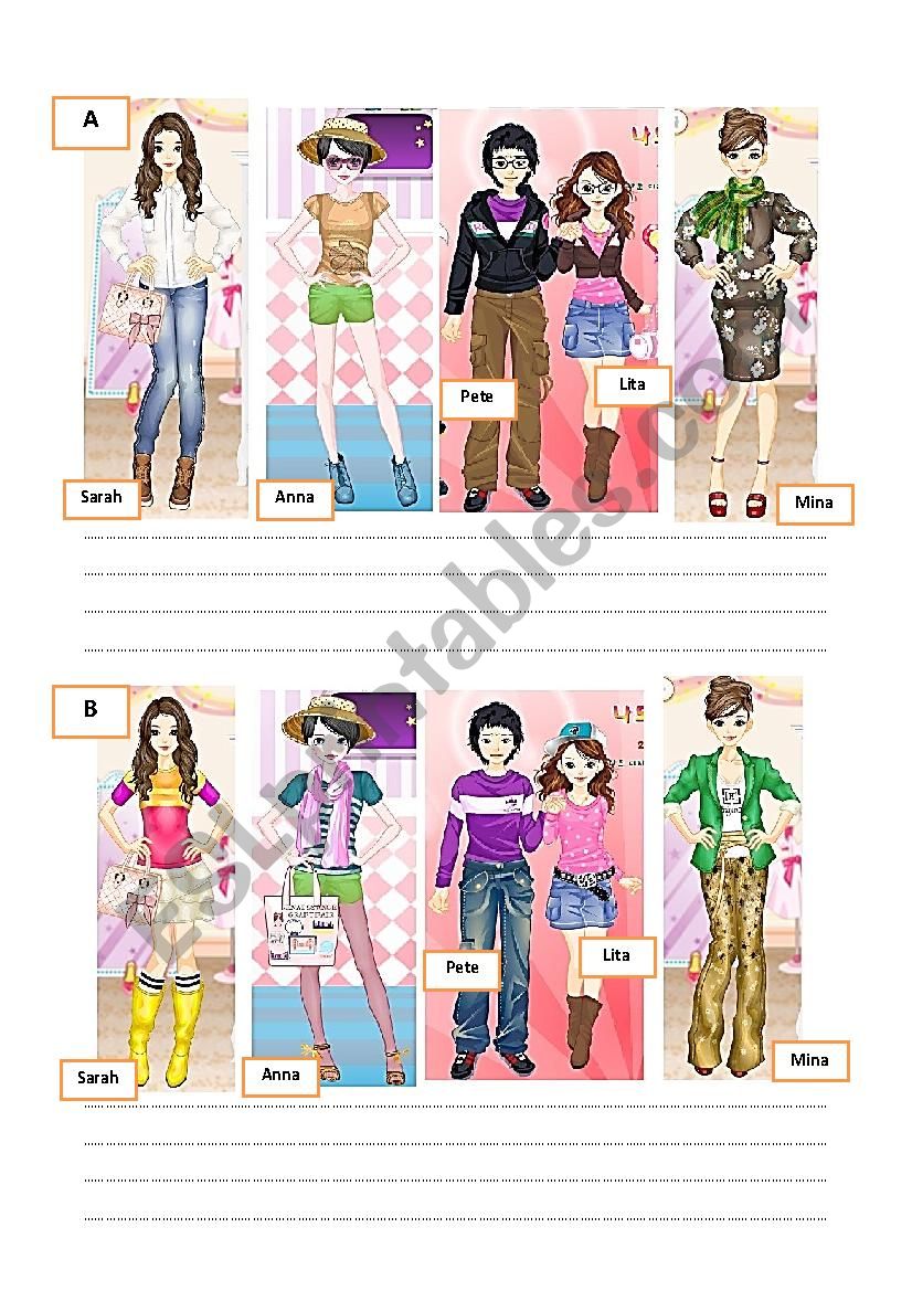 Clothes_spot differences  worksheet