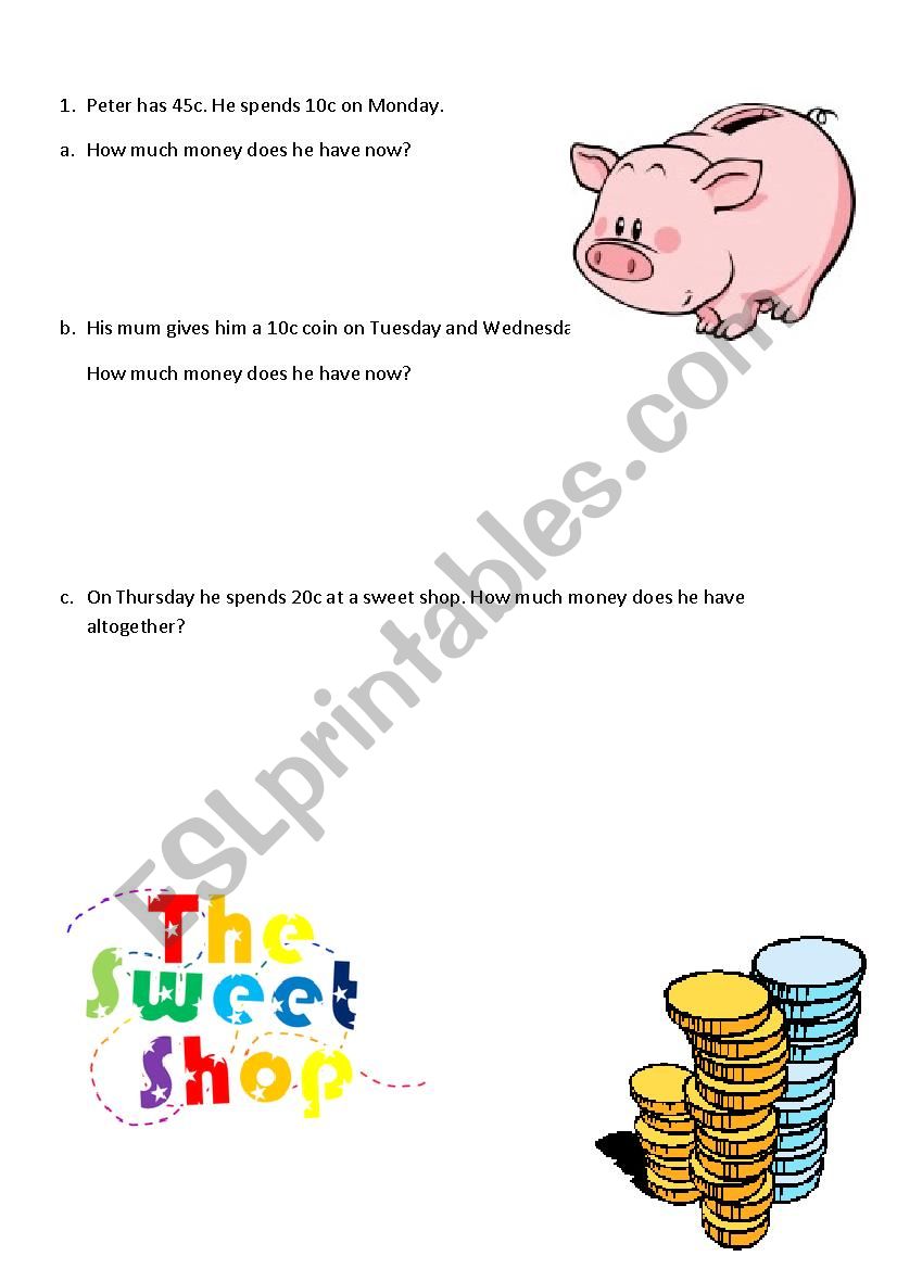 Story Sums worksheet