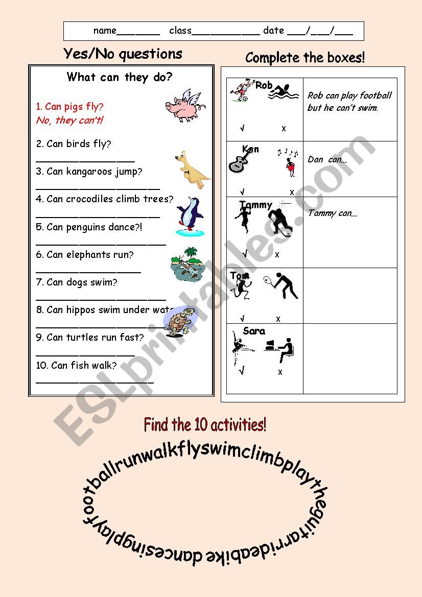 Can/Cant _Ability worksheet