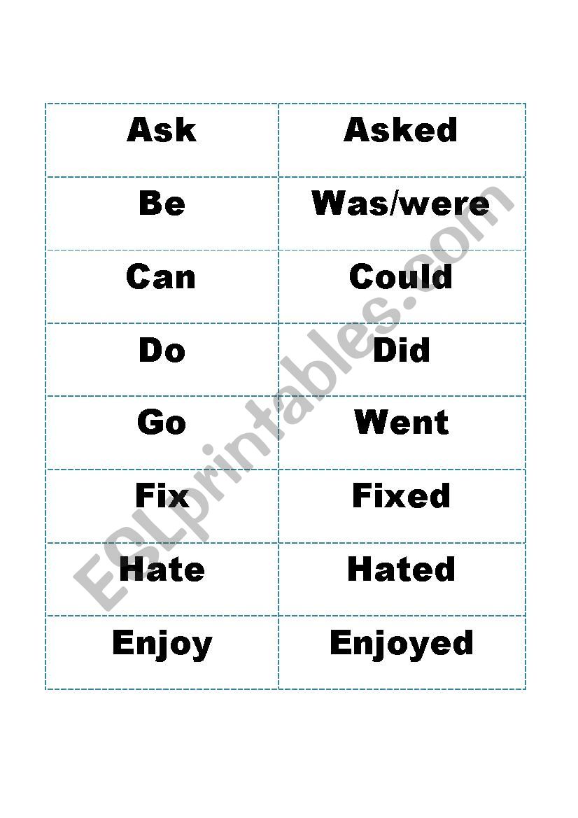 Verbs Memory Game worksheet