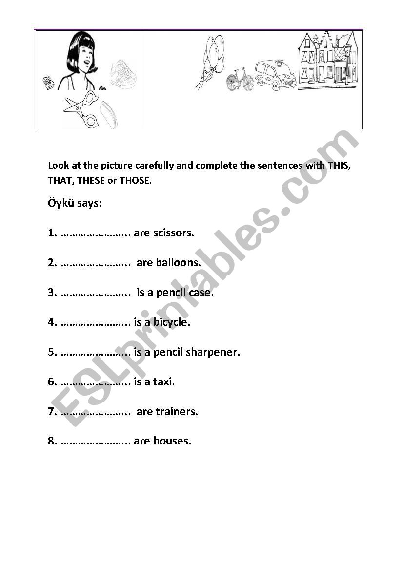 demonstratives worksheet