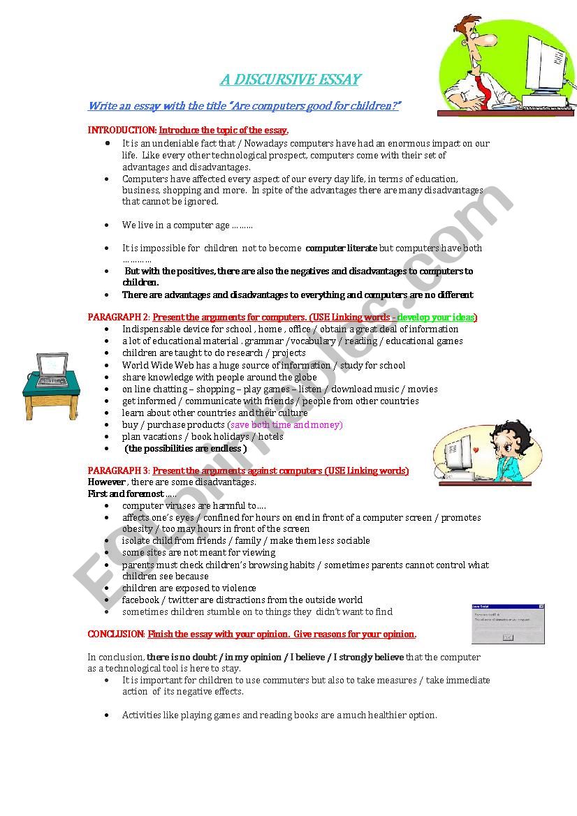 DISCURSIVE ESSAY - ESL worksheet by feii