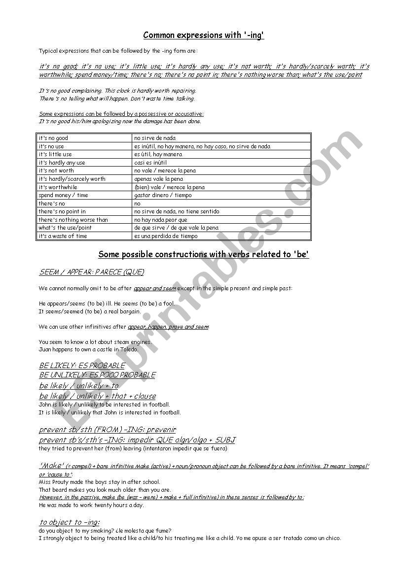 gerund worksheet