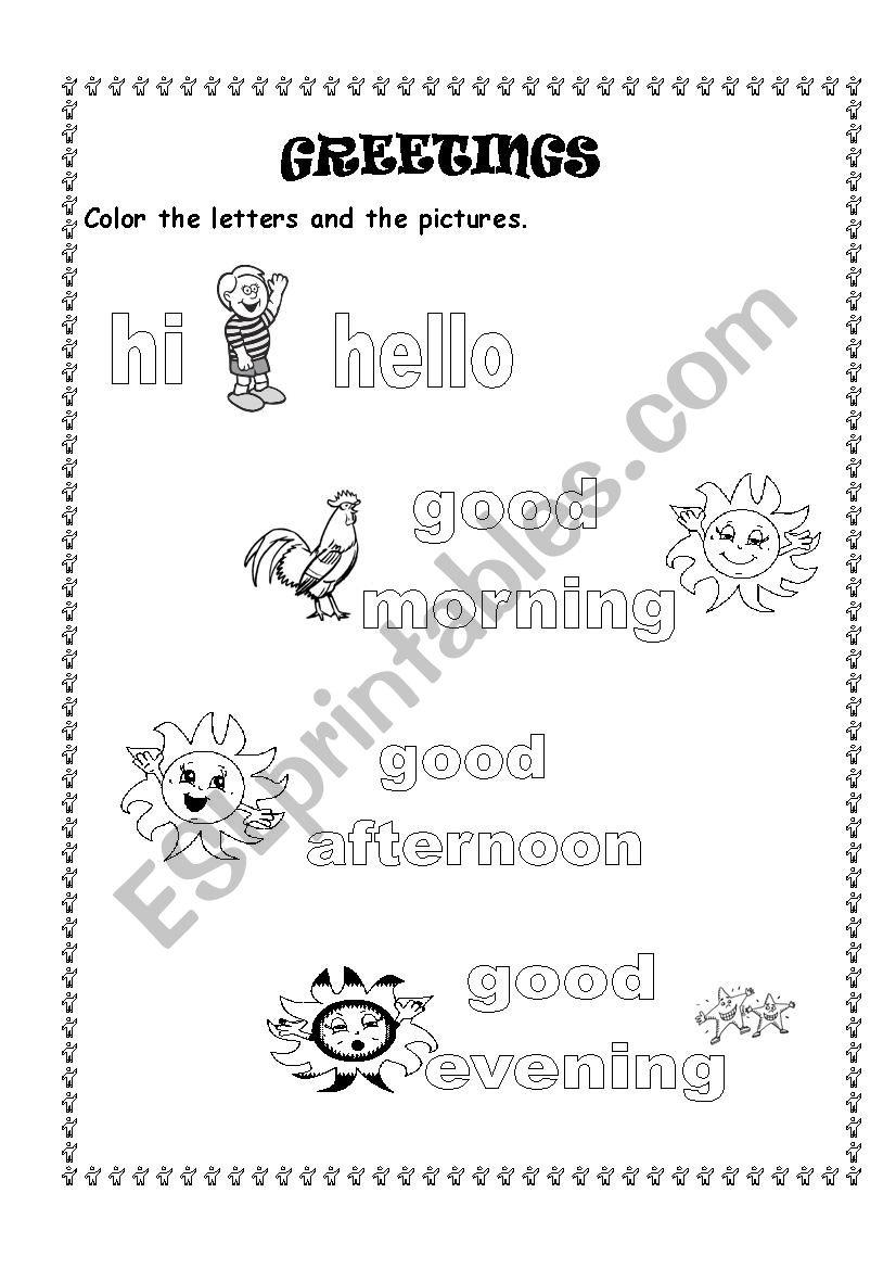 GREETINGS worksheet