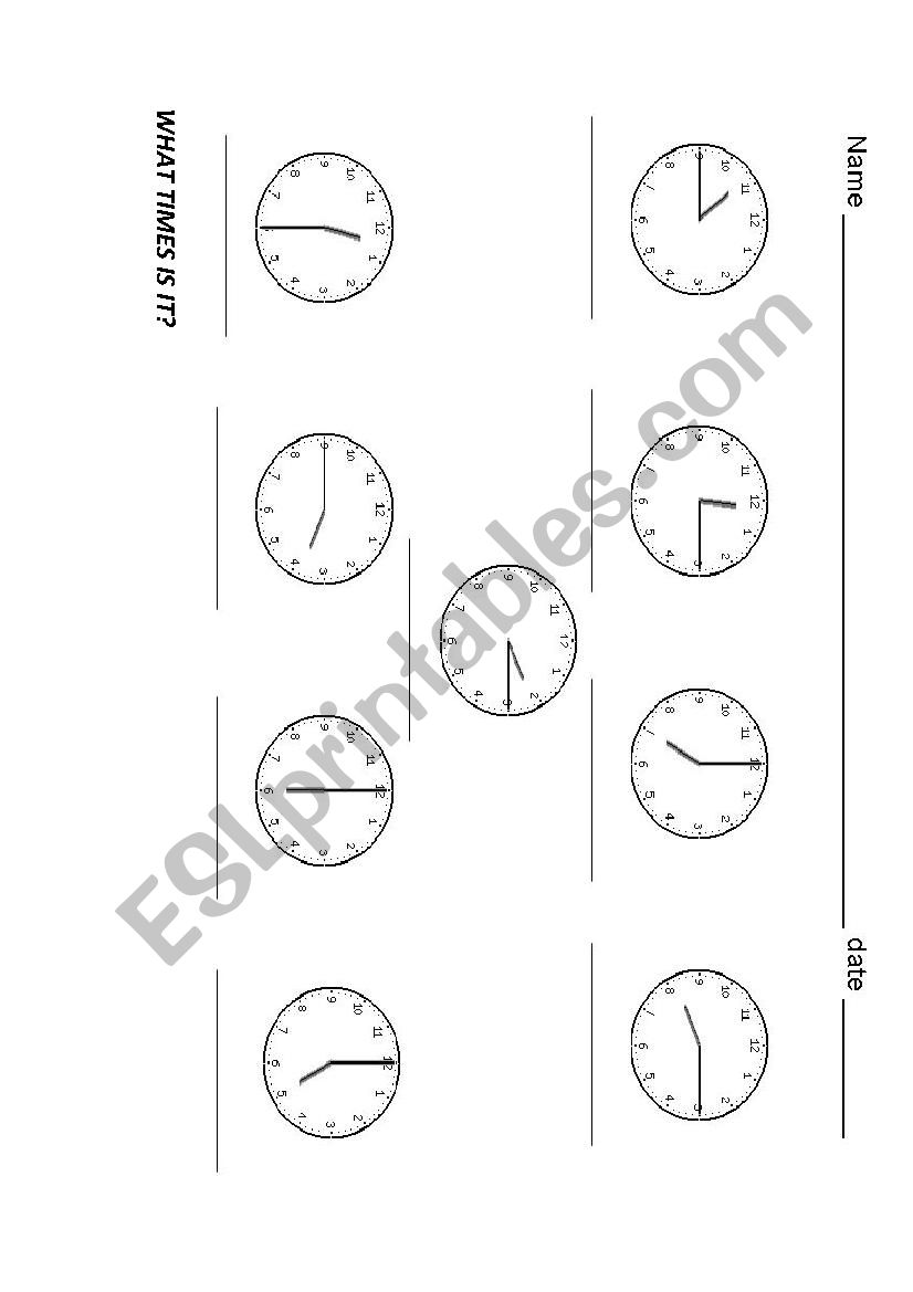 what time is it? worksheet