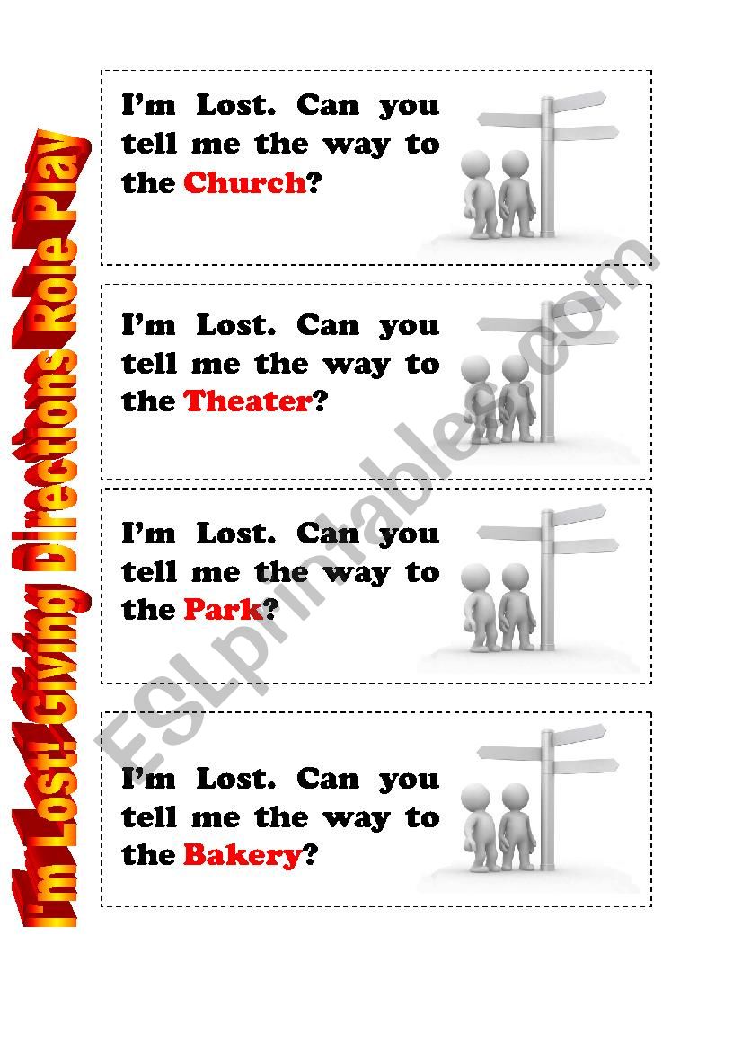 Im Lost: Roleplay Cards worksheet