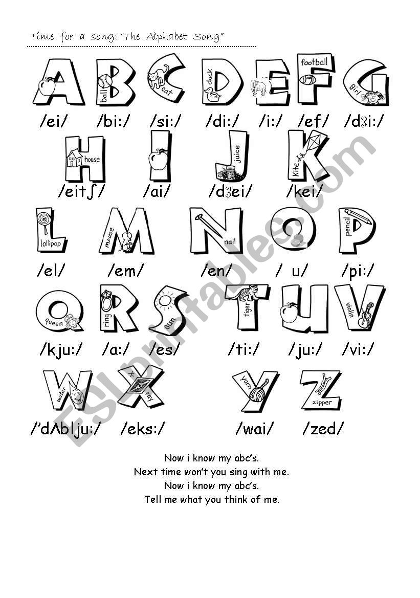 The Alphabet Song worksheet