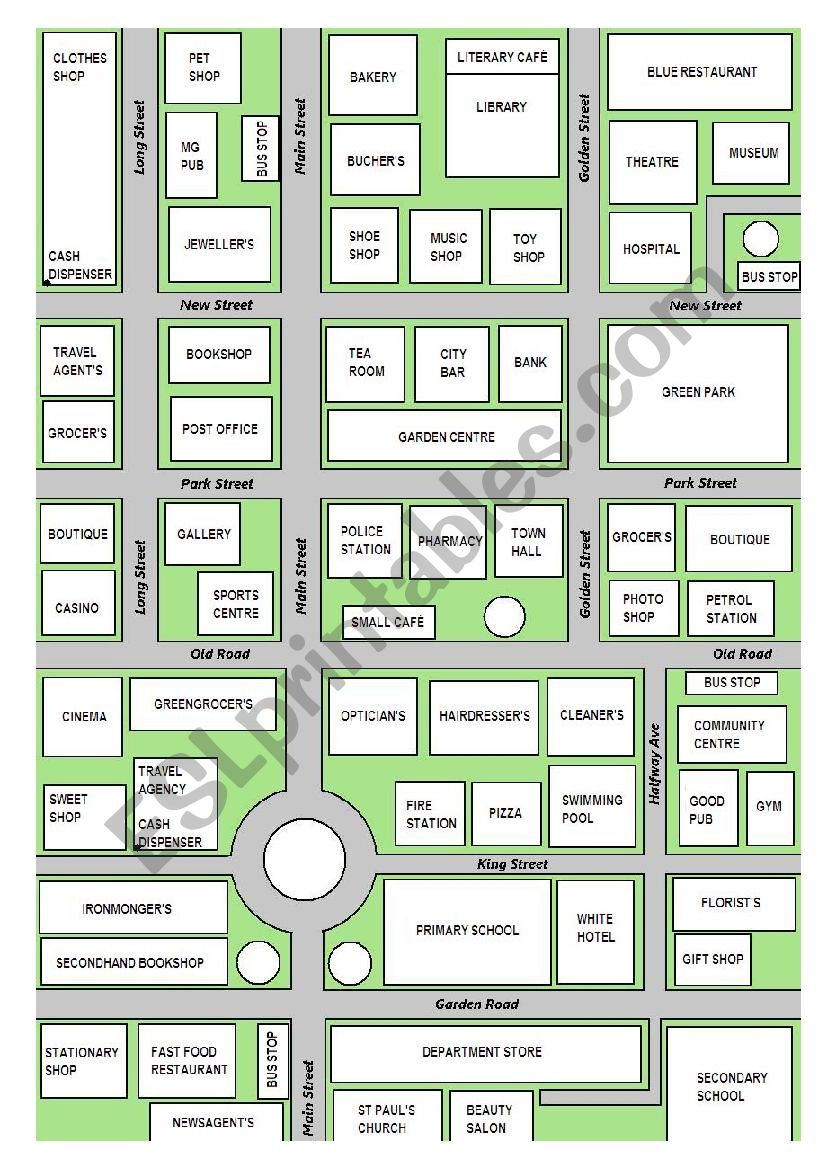 My Town - a map of an imaginary town