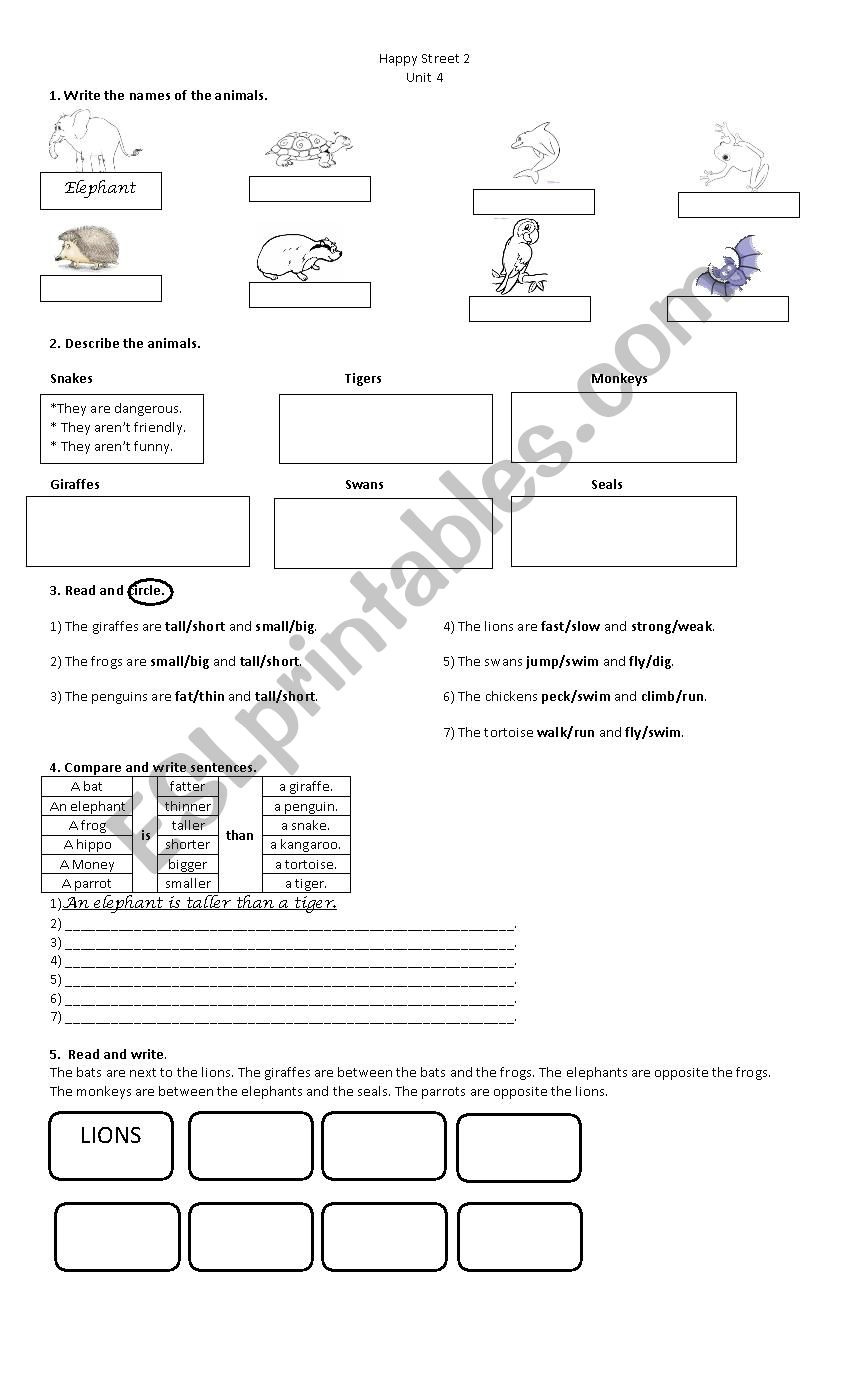 Happy Street 2 Units 3-4 worksheet