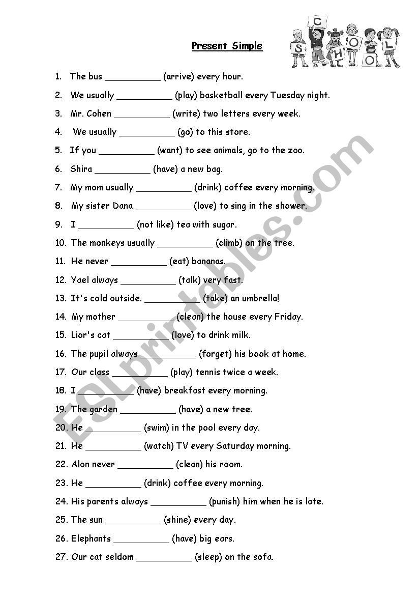 Present Simple worksheet  worksheet