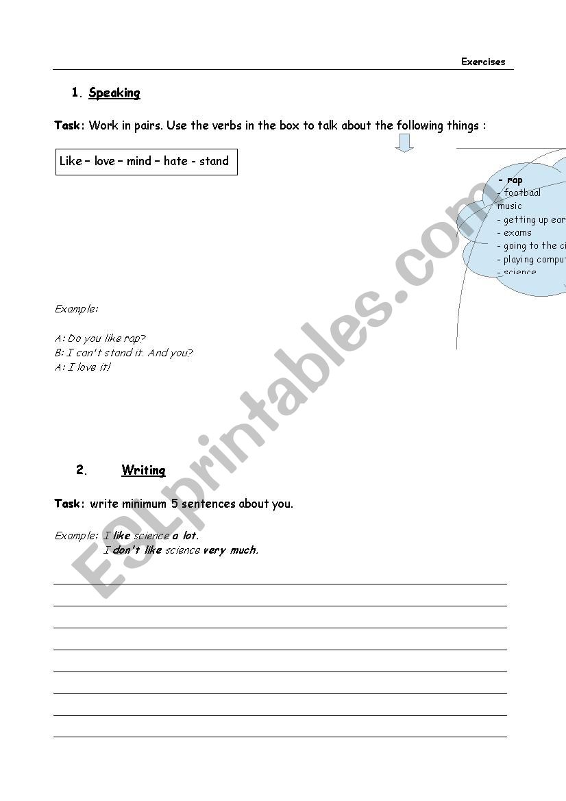 Verbs expressing feelings worksheet