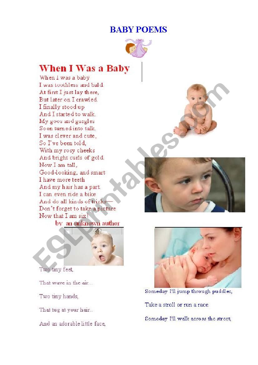 BABY POEMS  worksheet