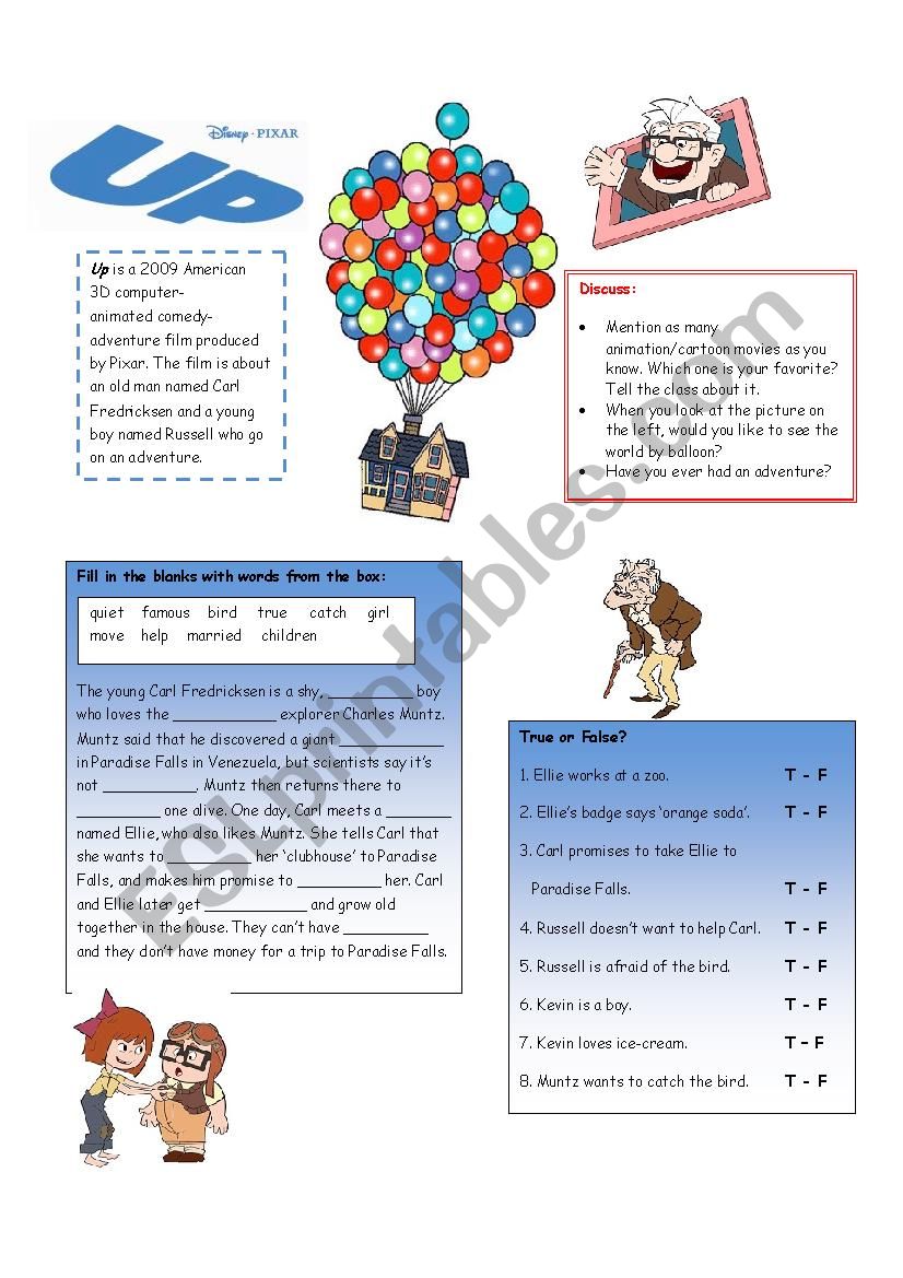 The Up Project Part 1 worksheet