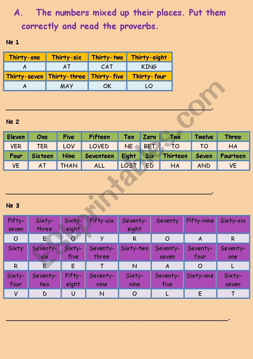 Proverbs and riddles worksheet