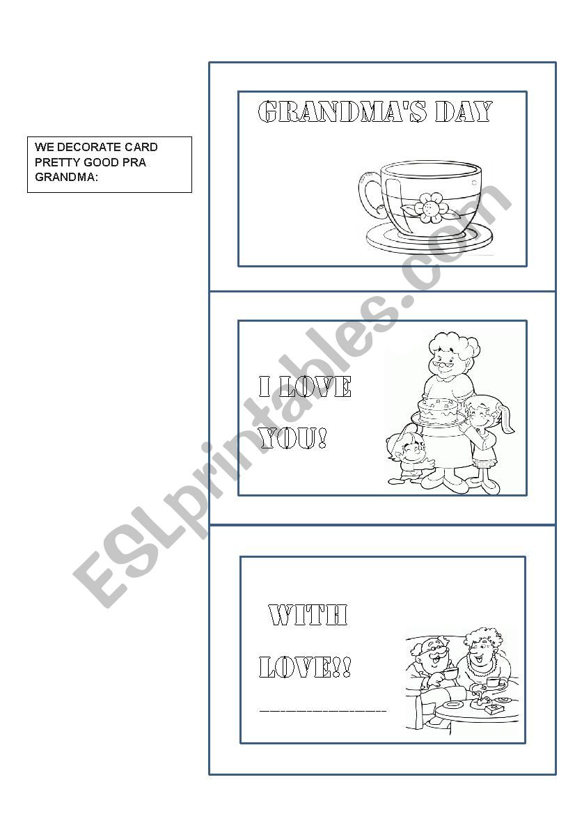 GRANDMA DAY worksheet