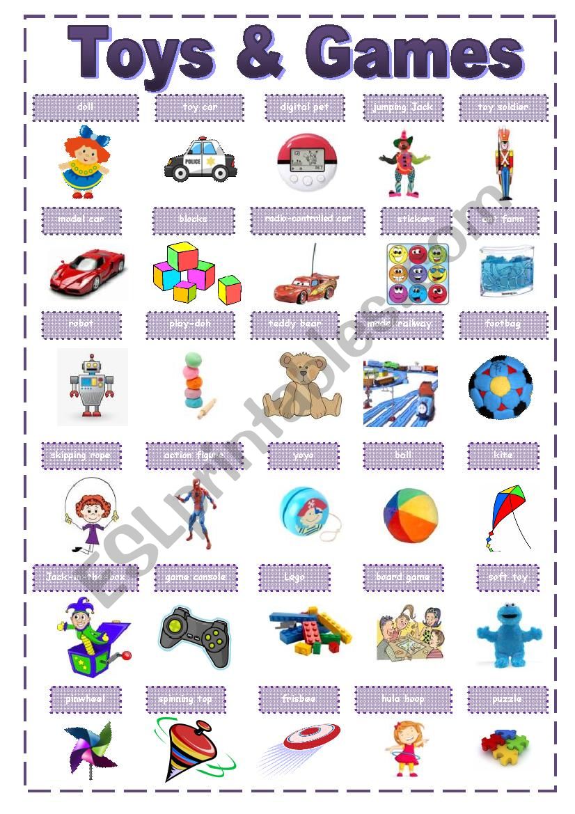 Toys & Games Pictionary worksheet