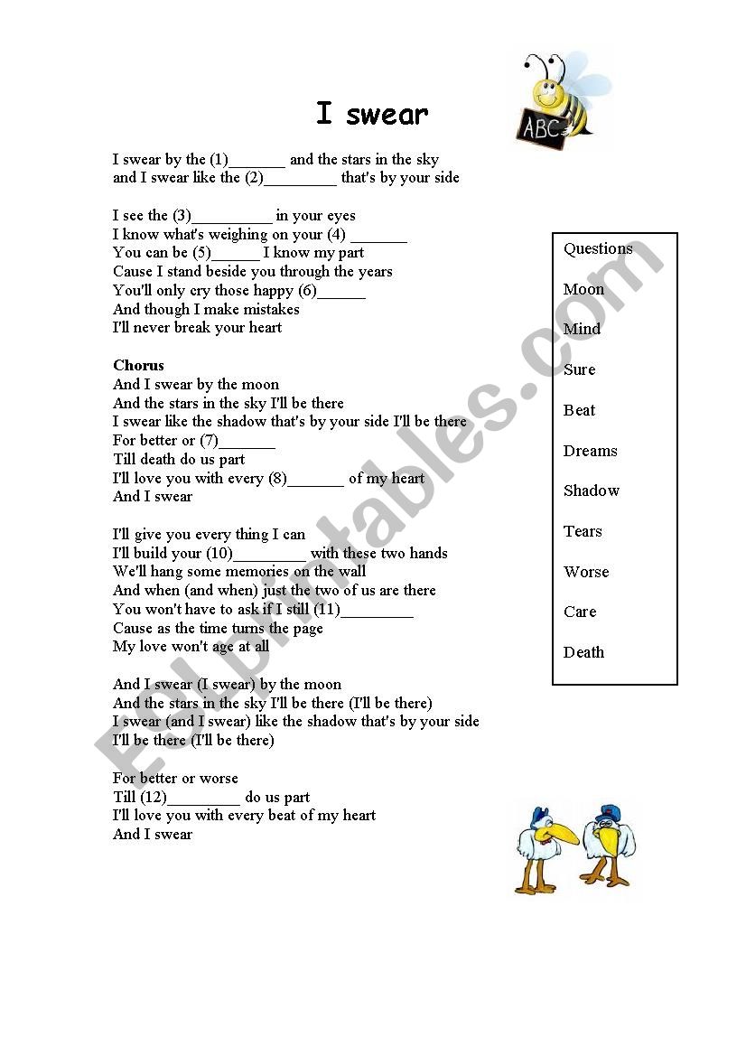 Song worksheet