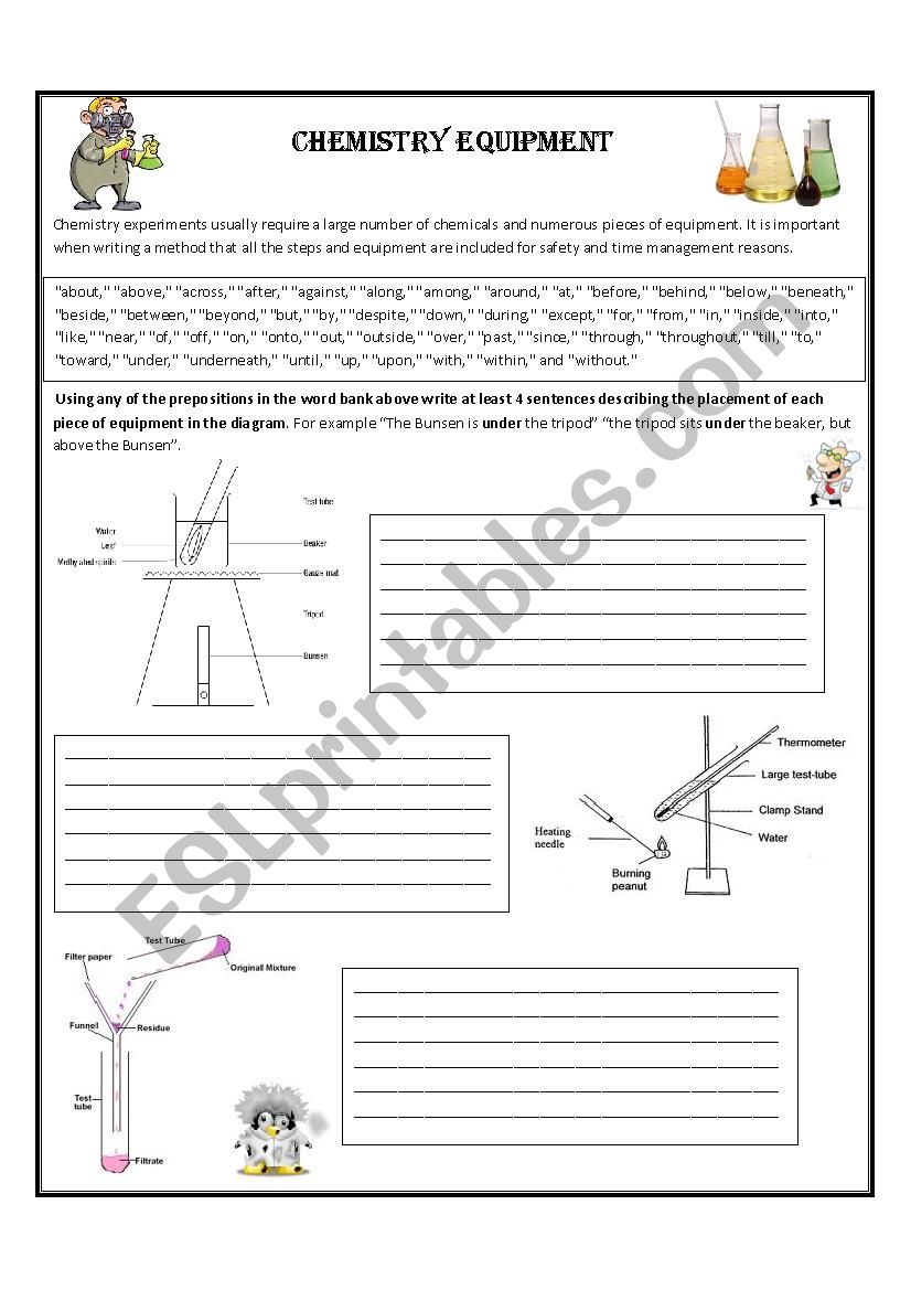 Chemistry Equipment worksheet