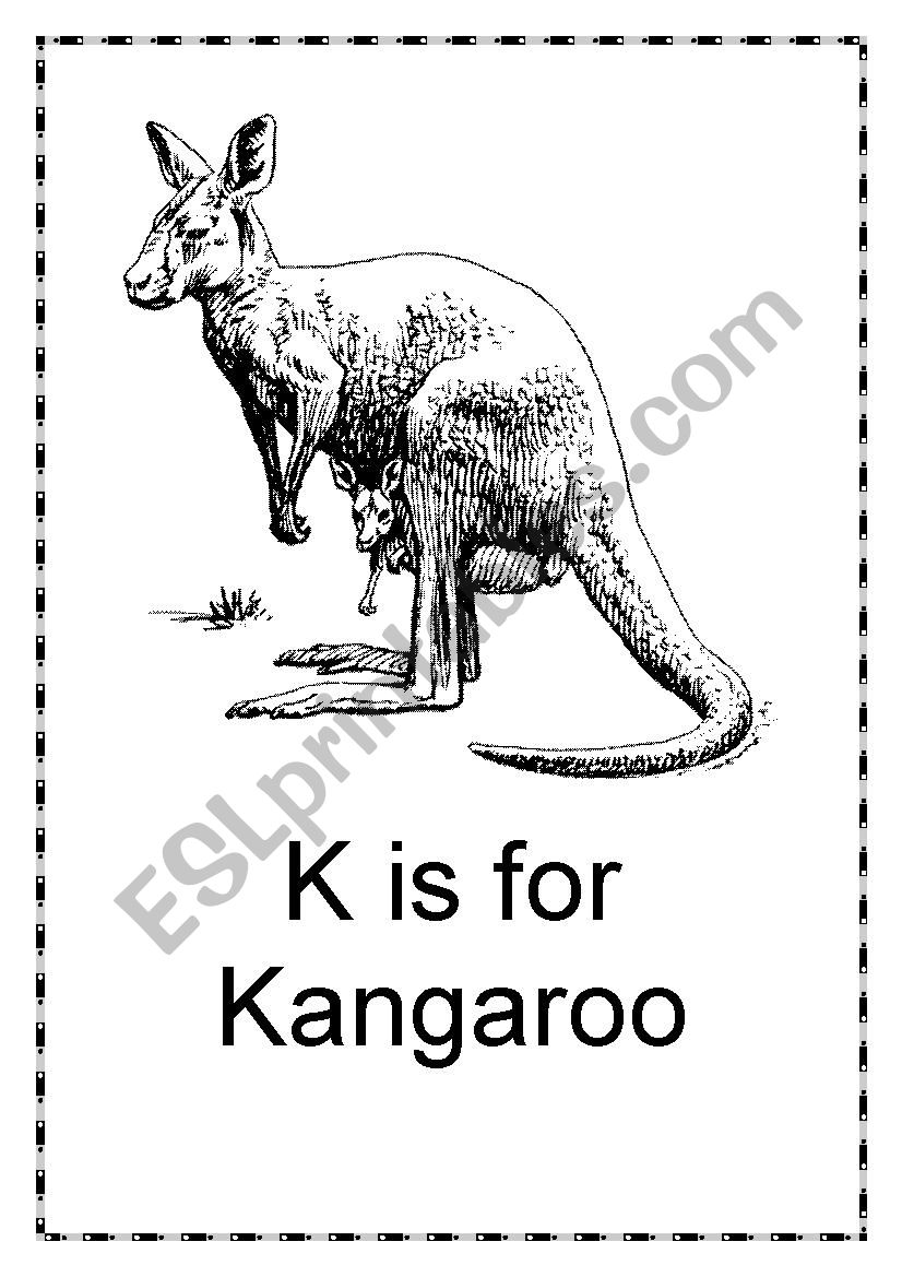 K is for Kangaroo worksheet
